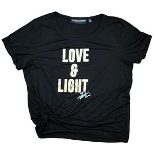 Gabrielle Union New York & Co Love & Light Women's Medium Black Knotted T-shirt